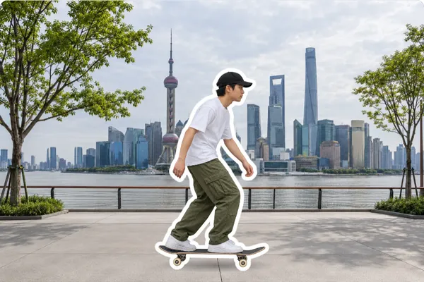 一圈清晰的线紧贴主体形状
